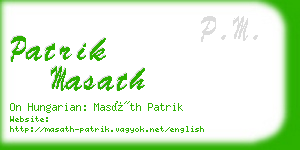 patrik masath business card